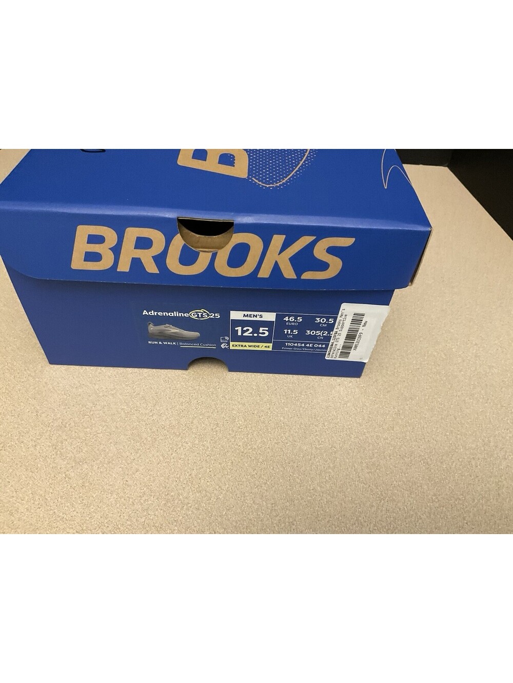 New! Mens Brooks Adrenaline GTS 25 Primer Grey/Ebony/Jasmin Shoes. Size 12.5-4E. - Picture 6 of 10